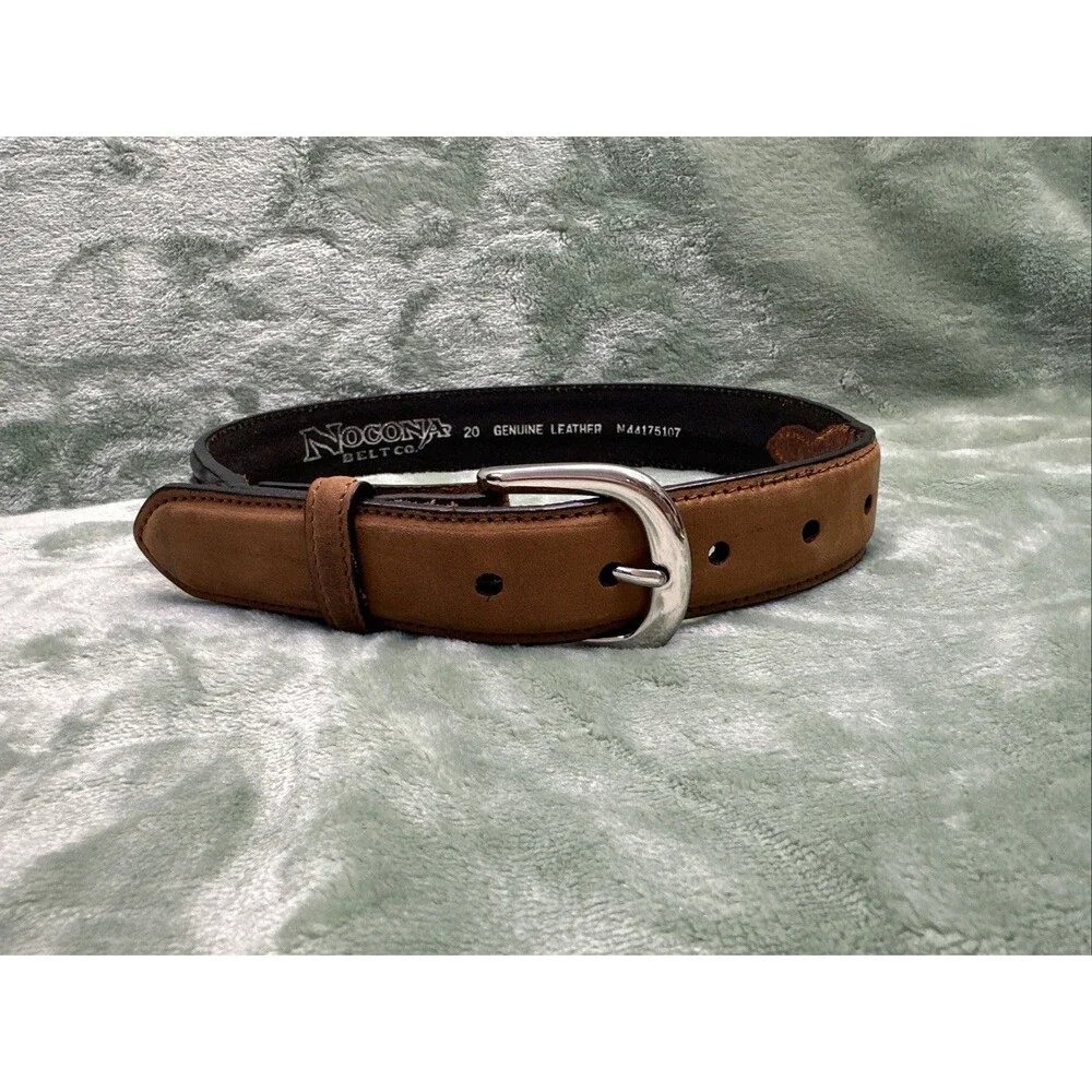 Nocona Belt Co.Yth Sz 20 Genuine Leather Laced Two Tone Change Buckle N44175107